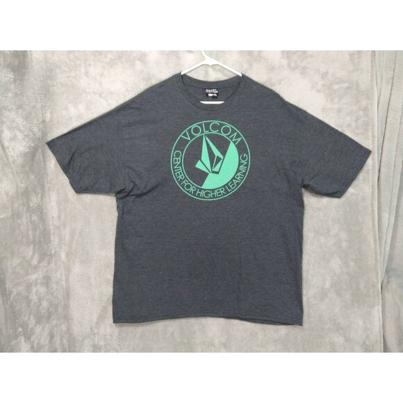 Volcom Shirt Mens 2XL Gray Short Sleeve Graphic Print Skateboard Skater - Picture 1 of 7
